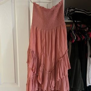 High low boho strapless dress